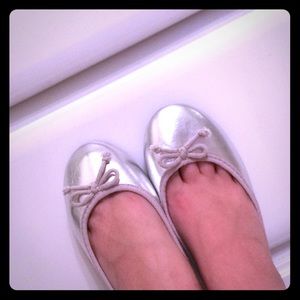 Silver slip ons